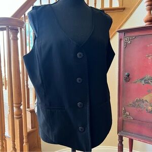 Chico's Women Classic Contrast Aldridge Vest Sleeveless Flower Elegant Size 2